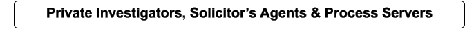 Private Investigators, Solicitor�s Agents & Process Servers